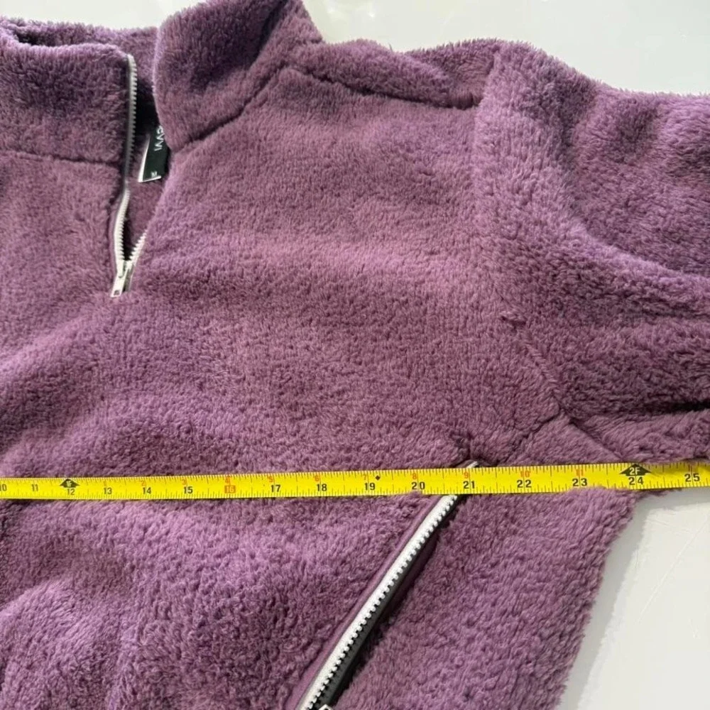 Savvi Plush Sherpa Half-Zip Fleece – M – Purple - Picture 5 of 7